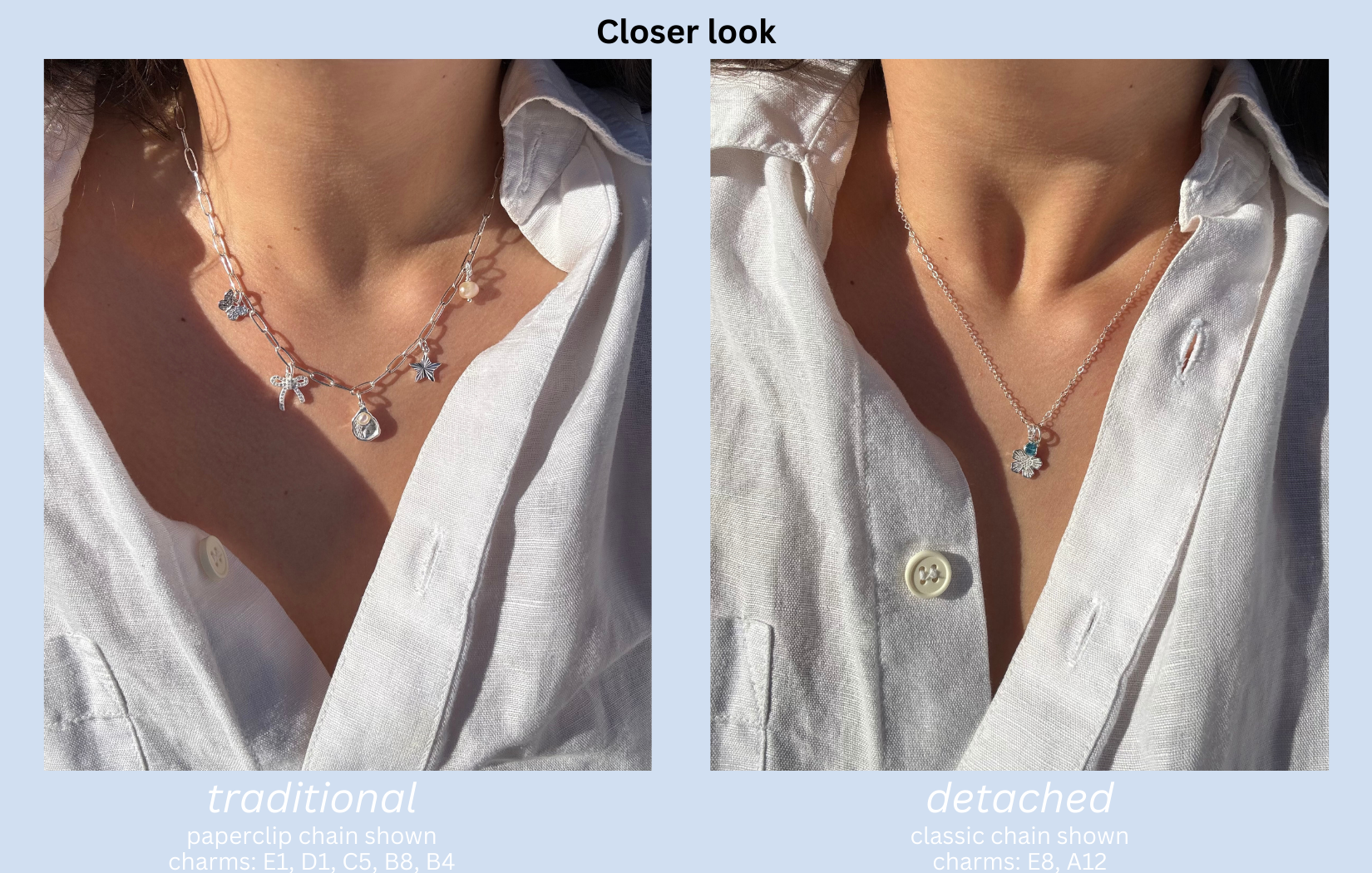 custom 925 sterling silver charm necklace