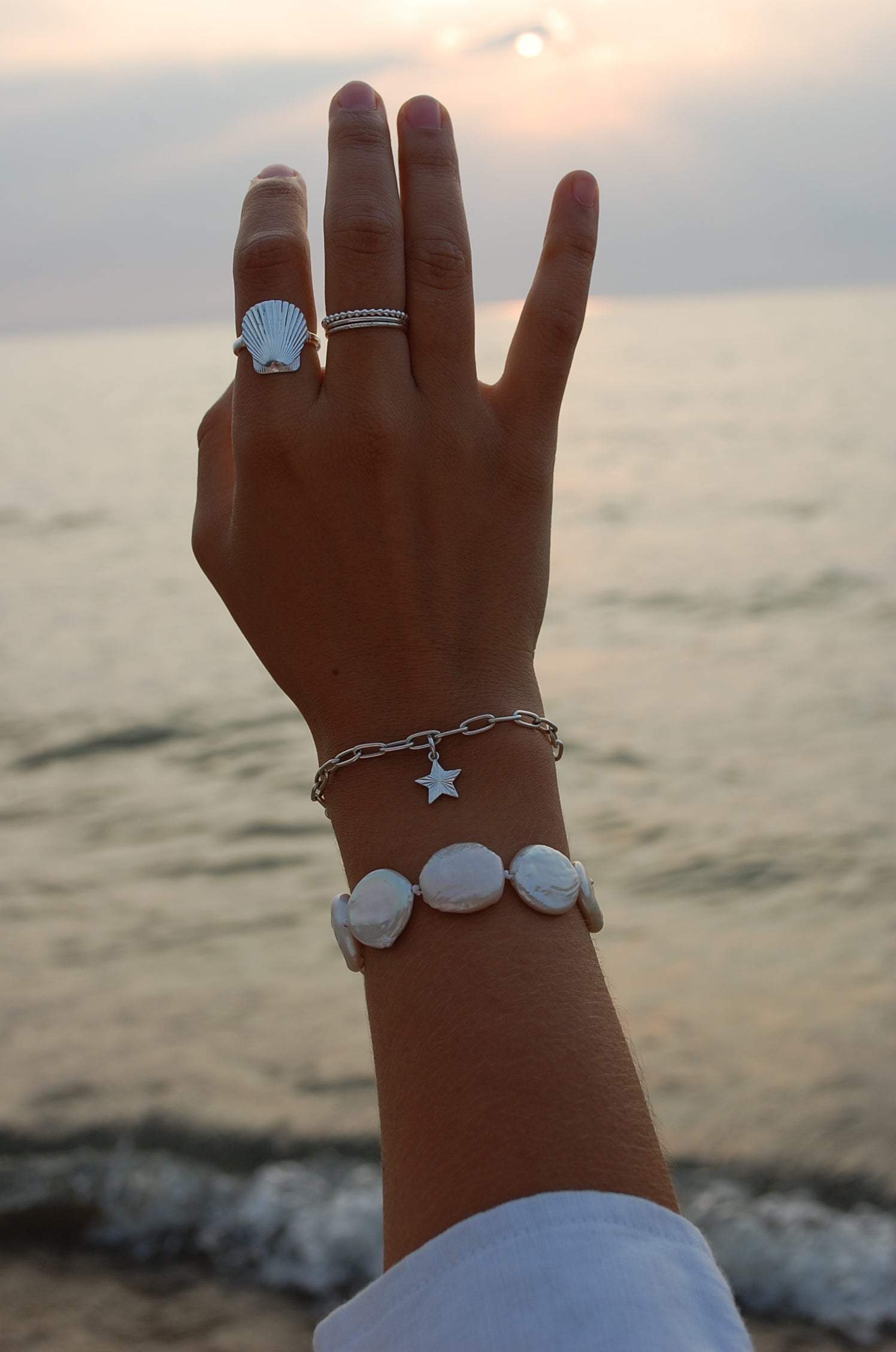 lucky seashell ring silver