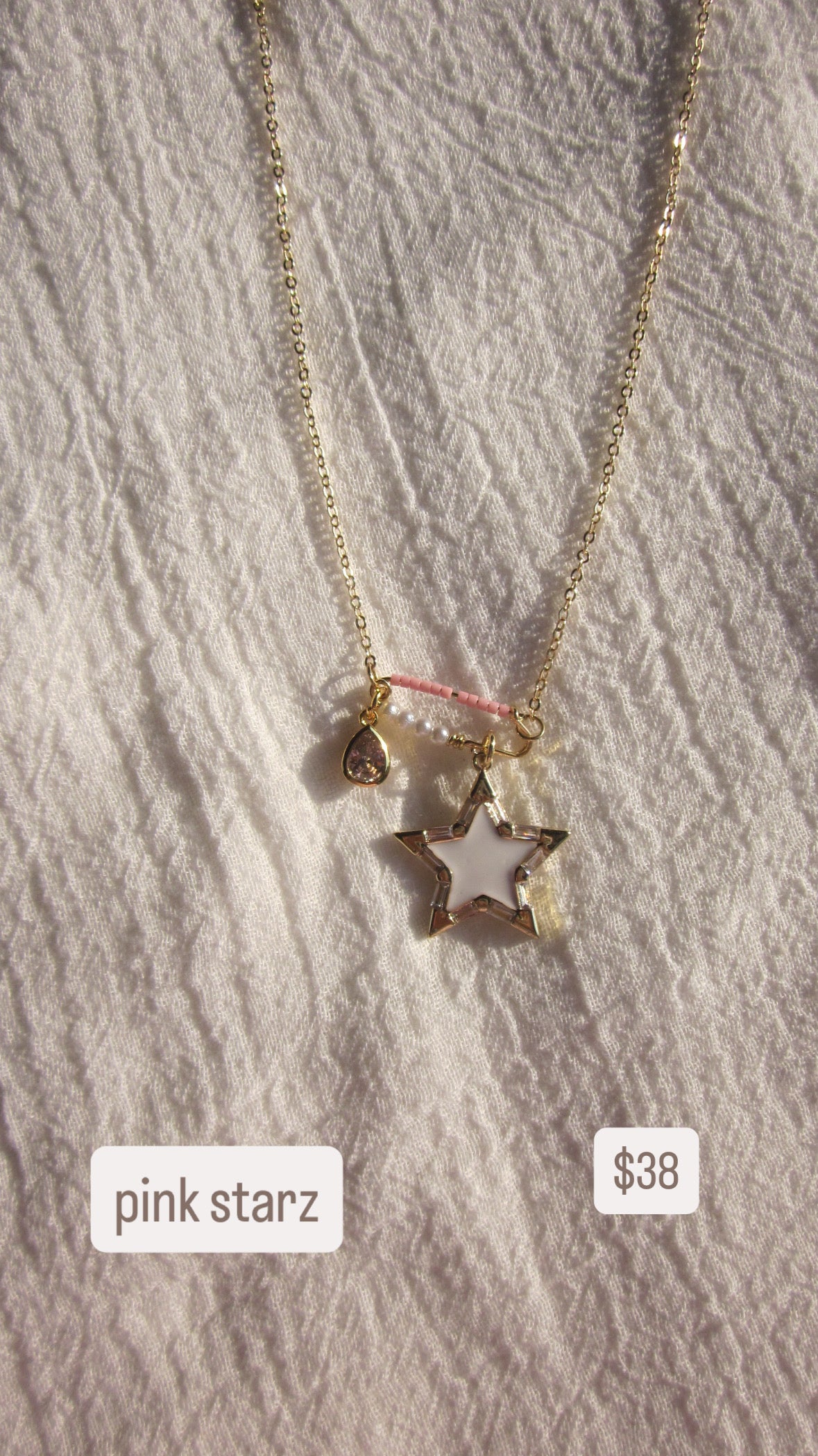 Pink starz necklace