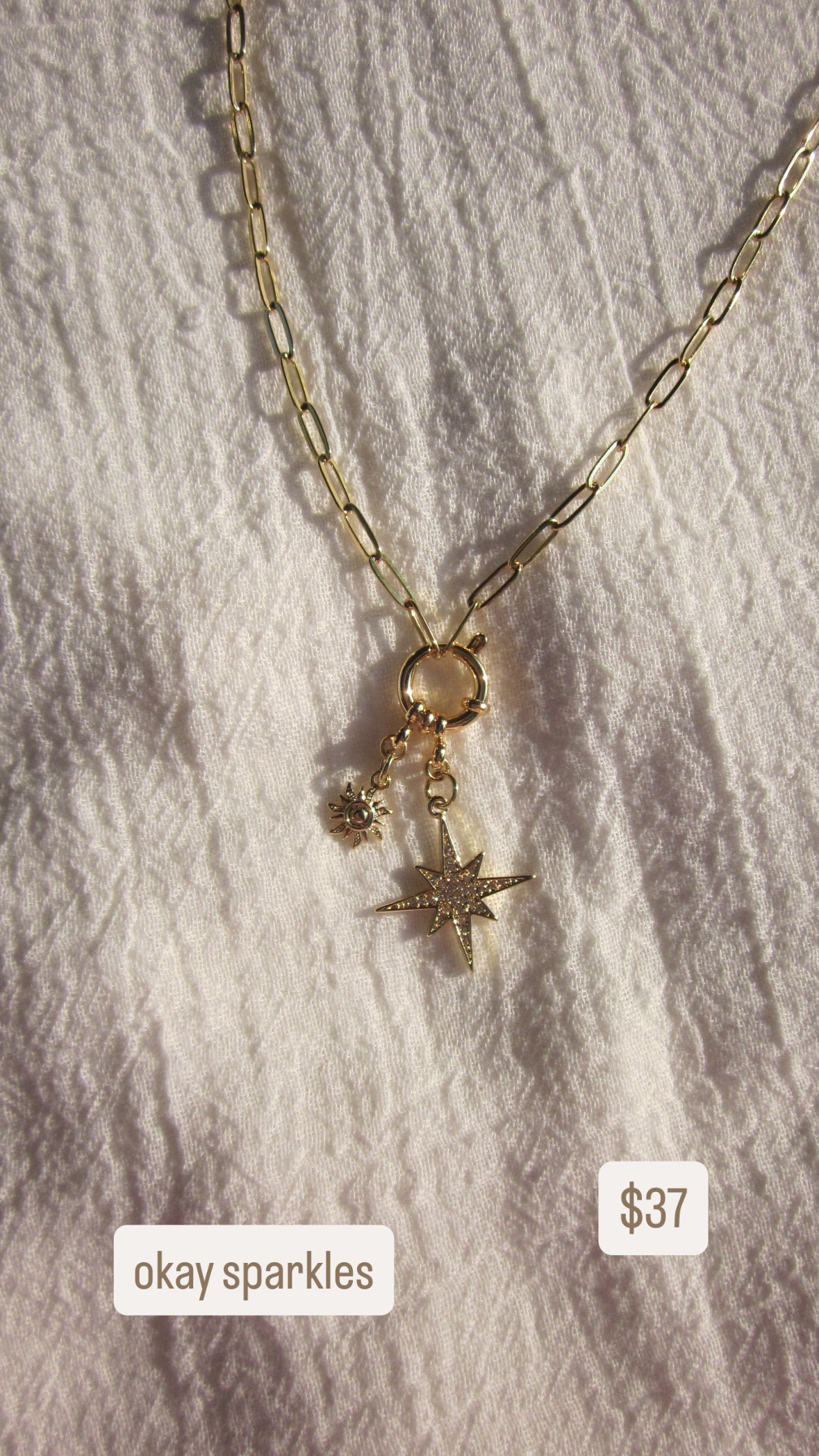 okay sparkles necklace
