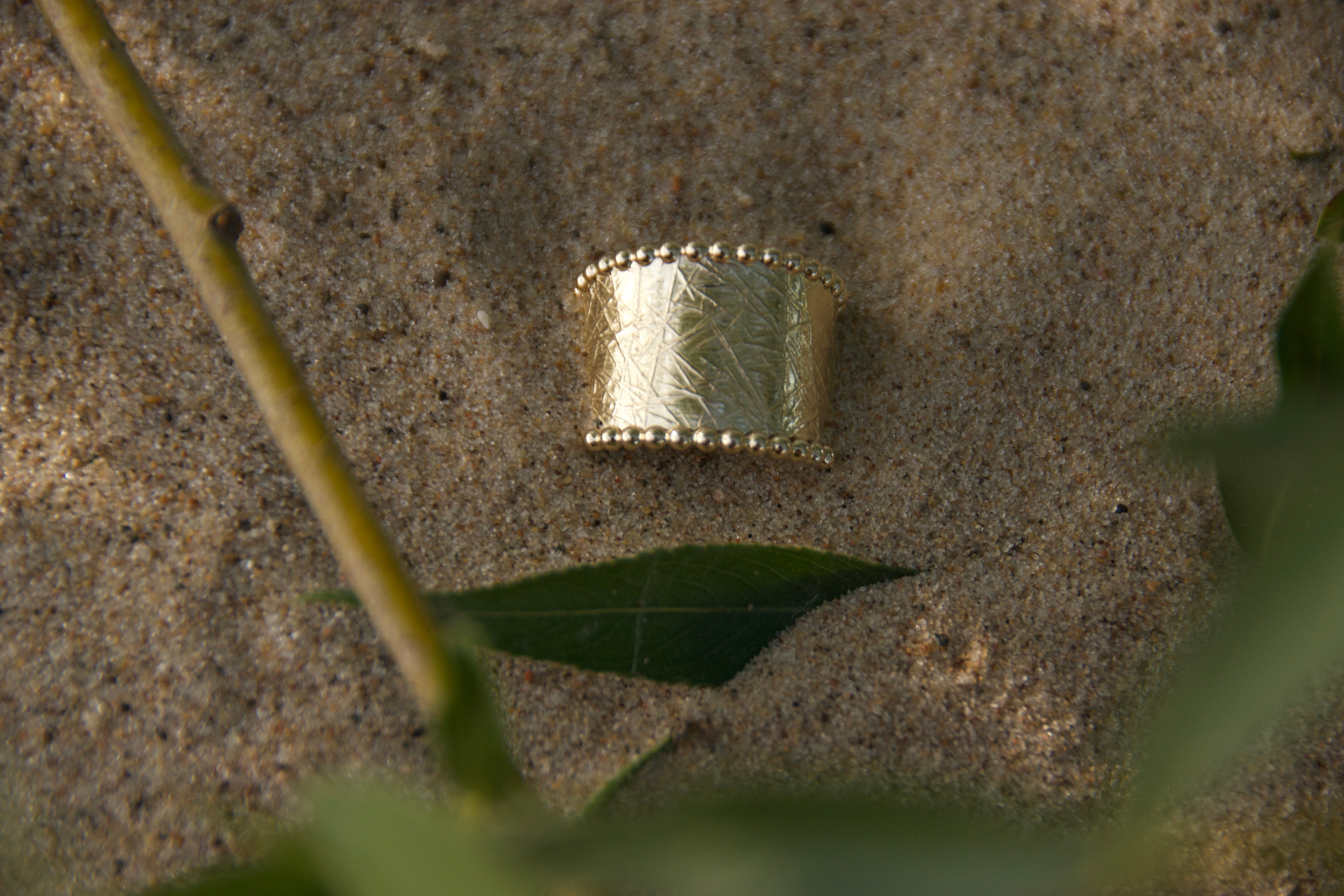 textured large band ring