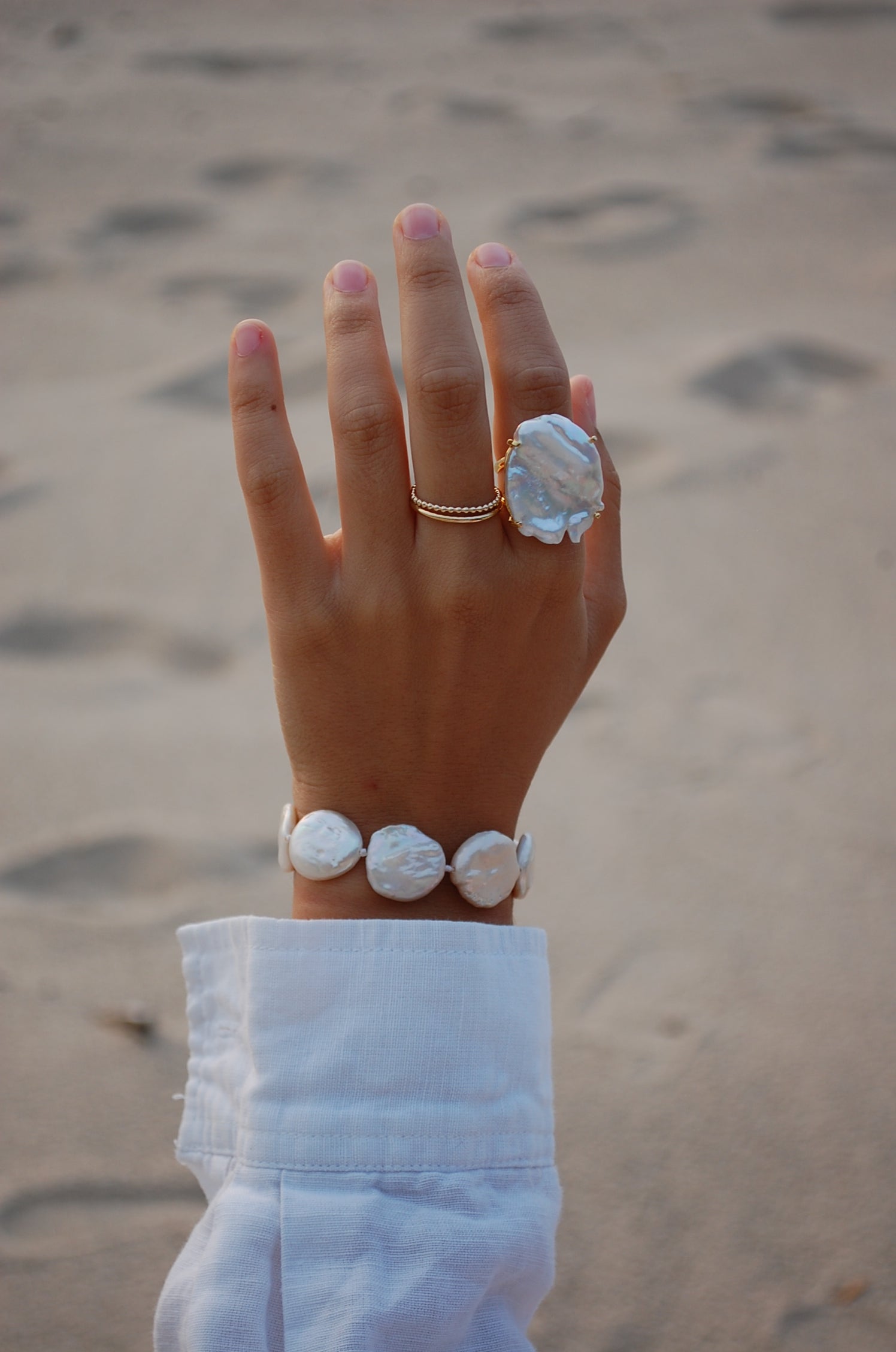 coin pearl bracelet gold