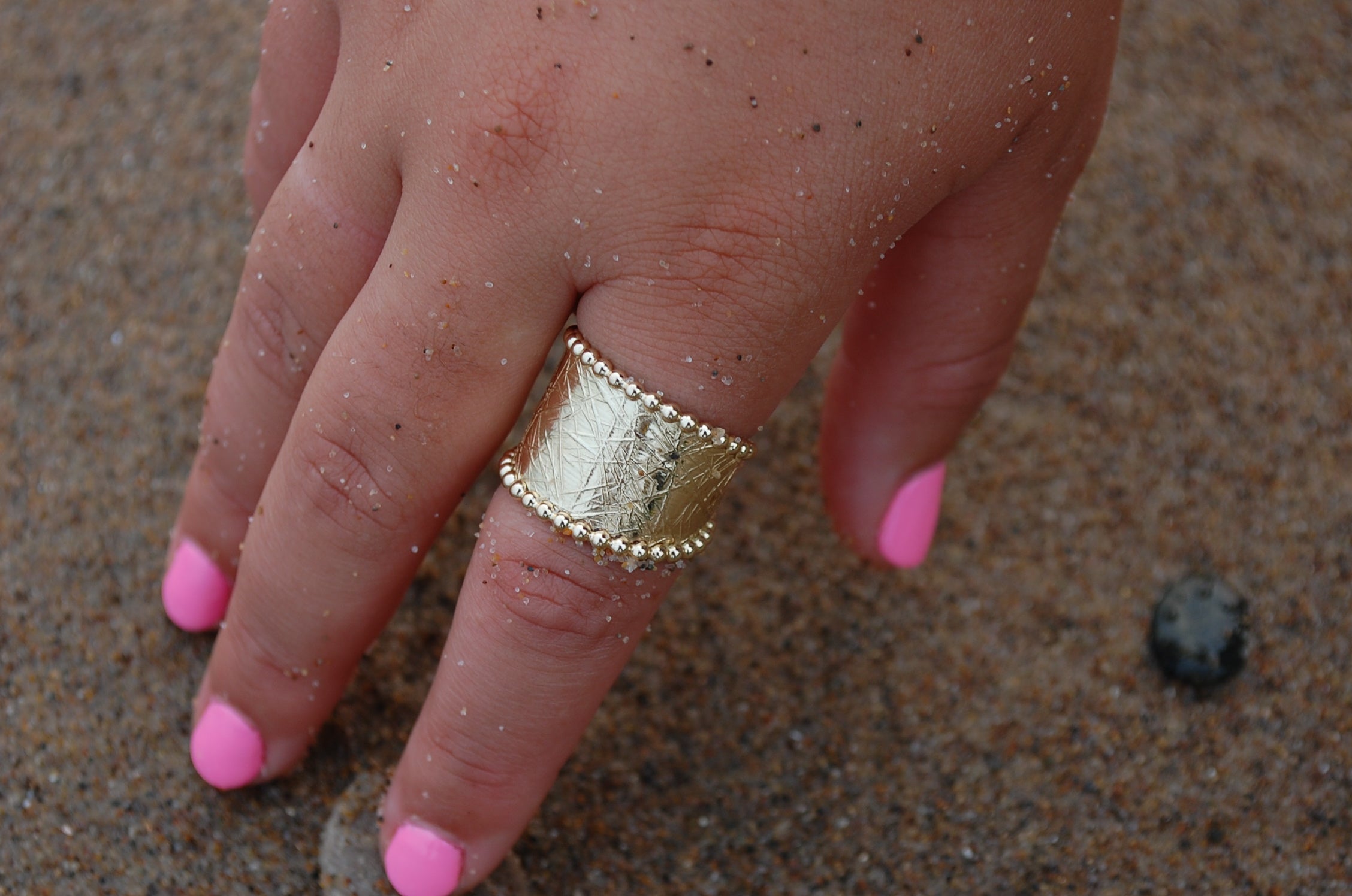 textured large band ring