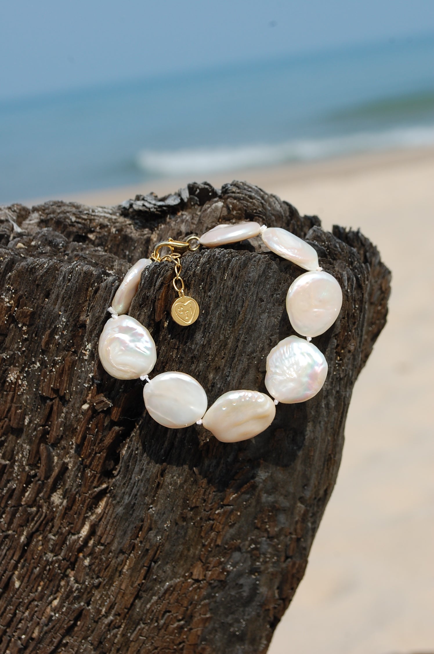 coin pearl bracelet gold