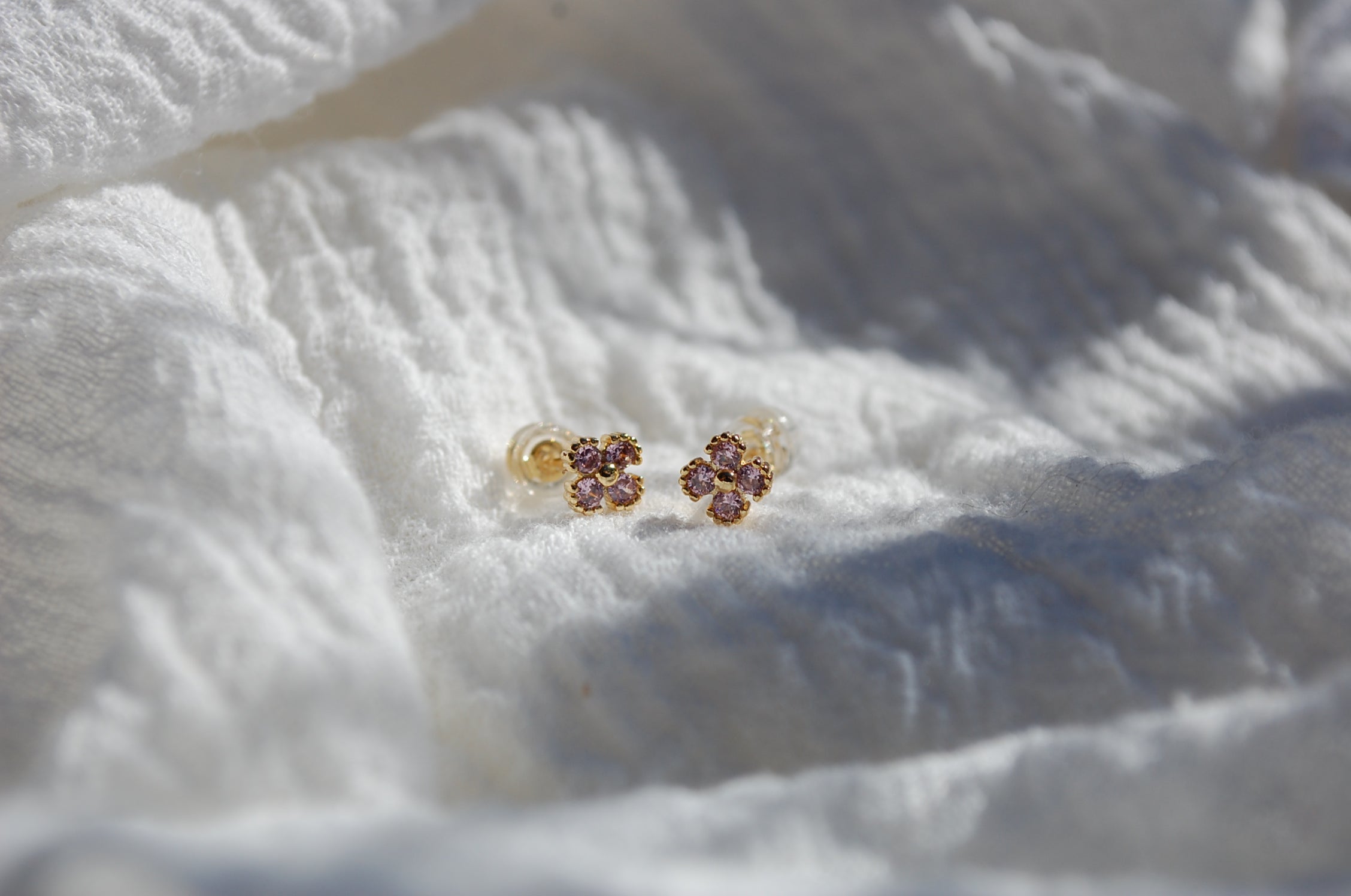 pink clover studs