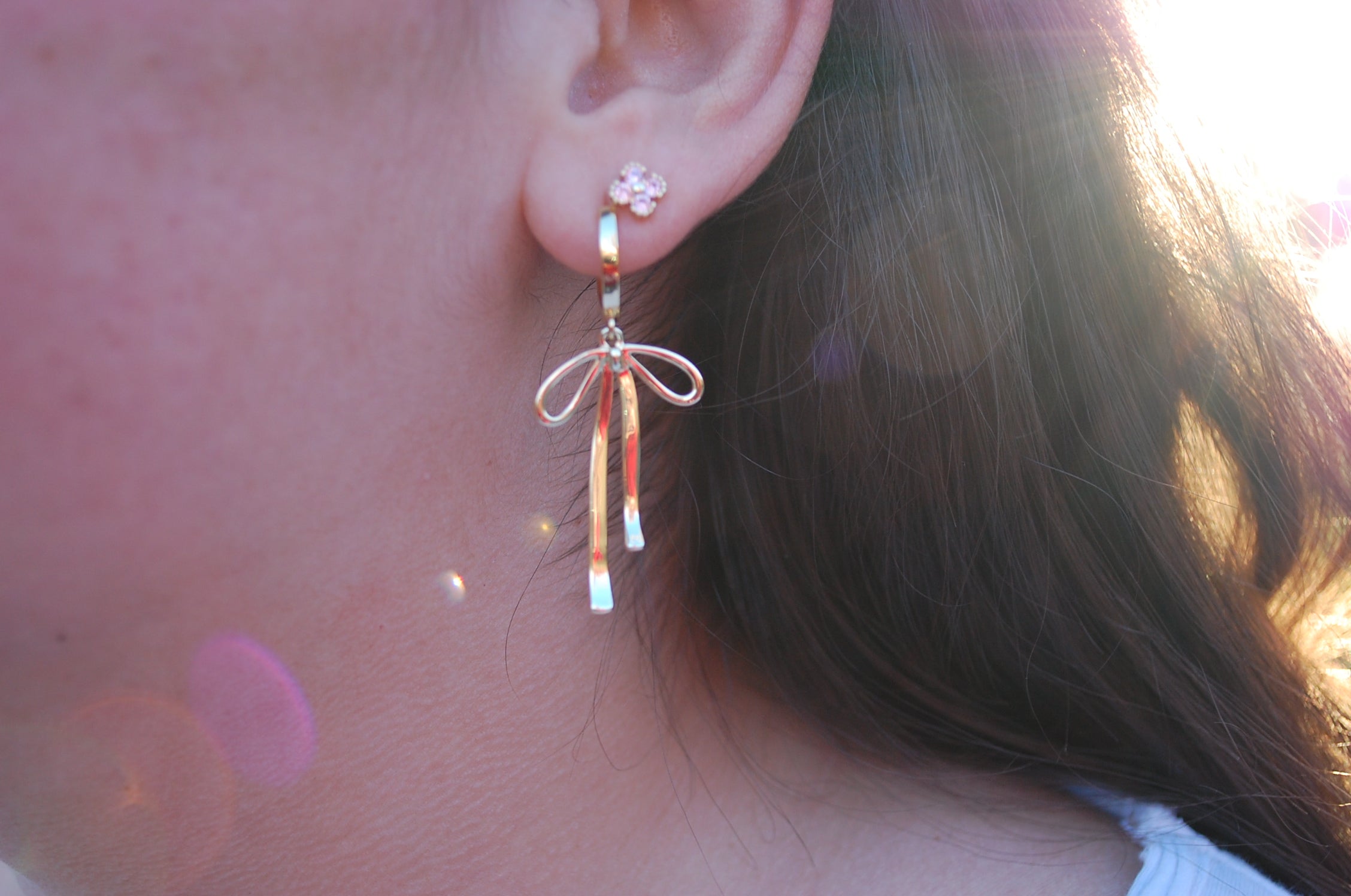 pink clover studs