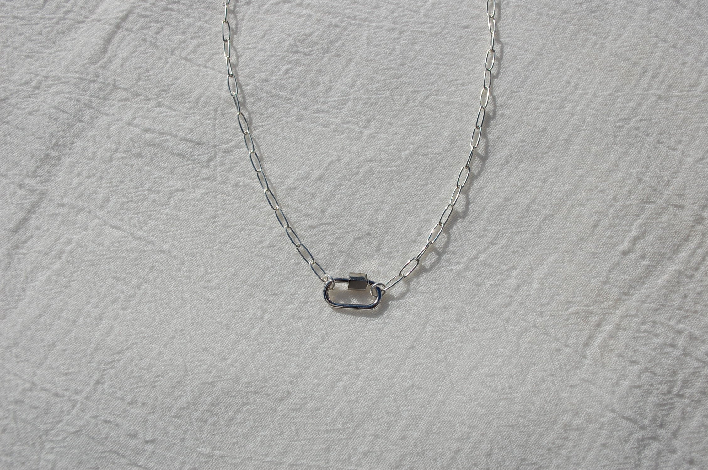 sterling silver carabiner necklace