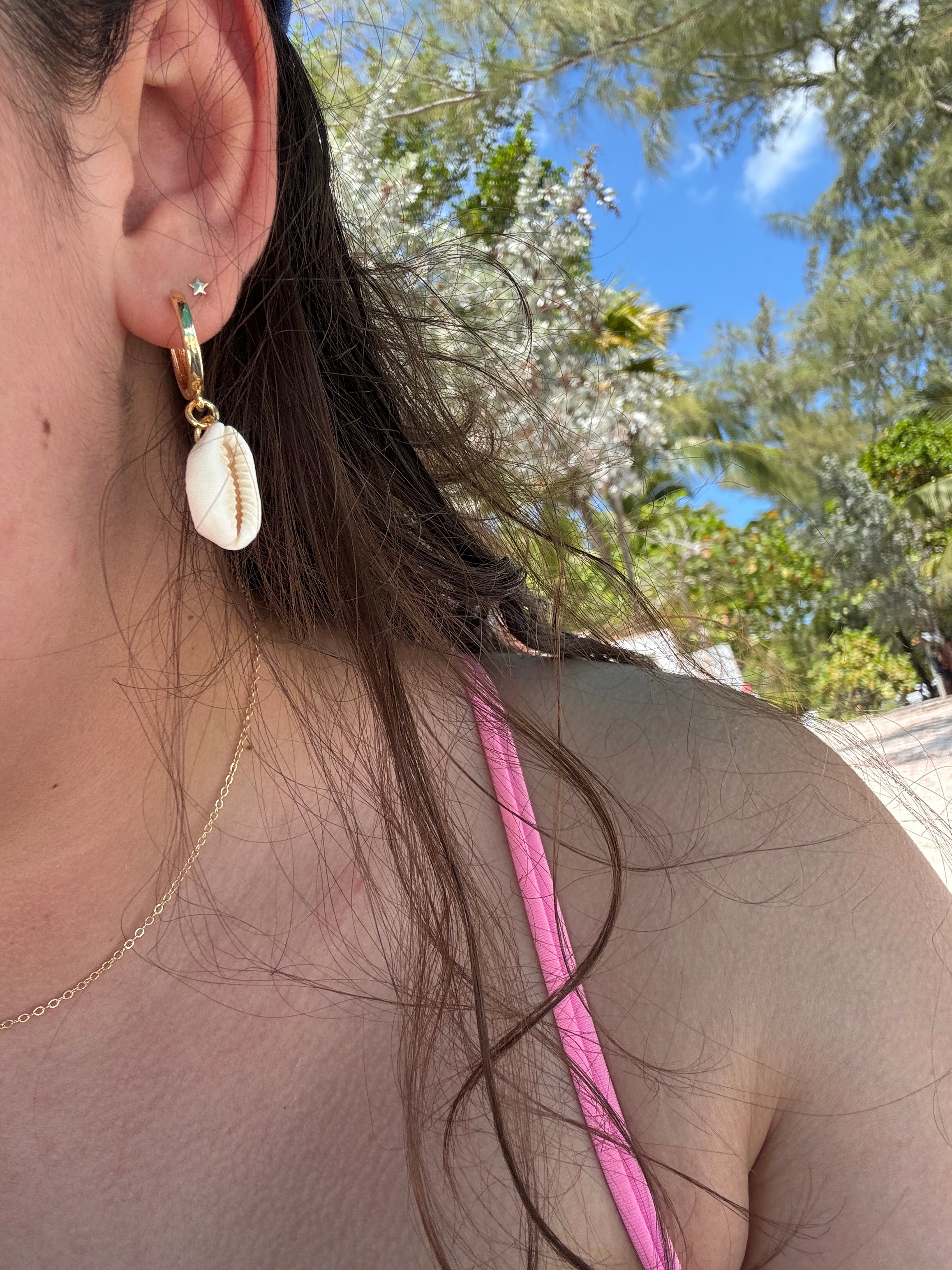 mermaid earrings (cowrie shell earrings)