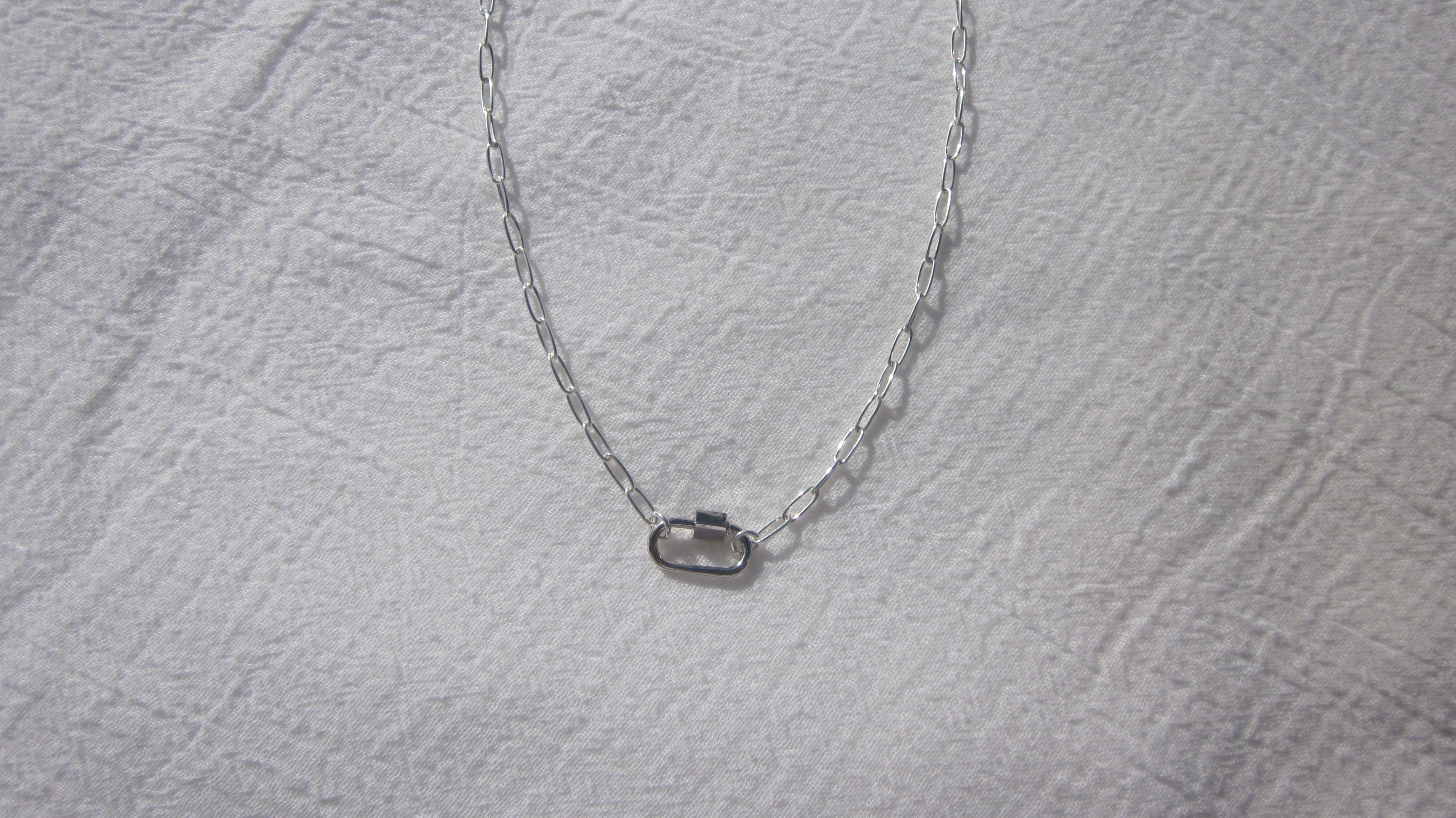 sterling silver carabiner necklace