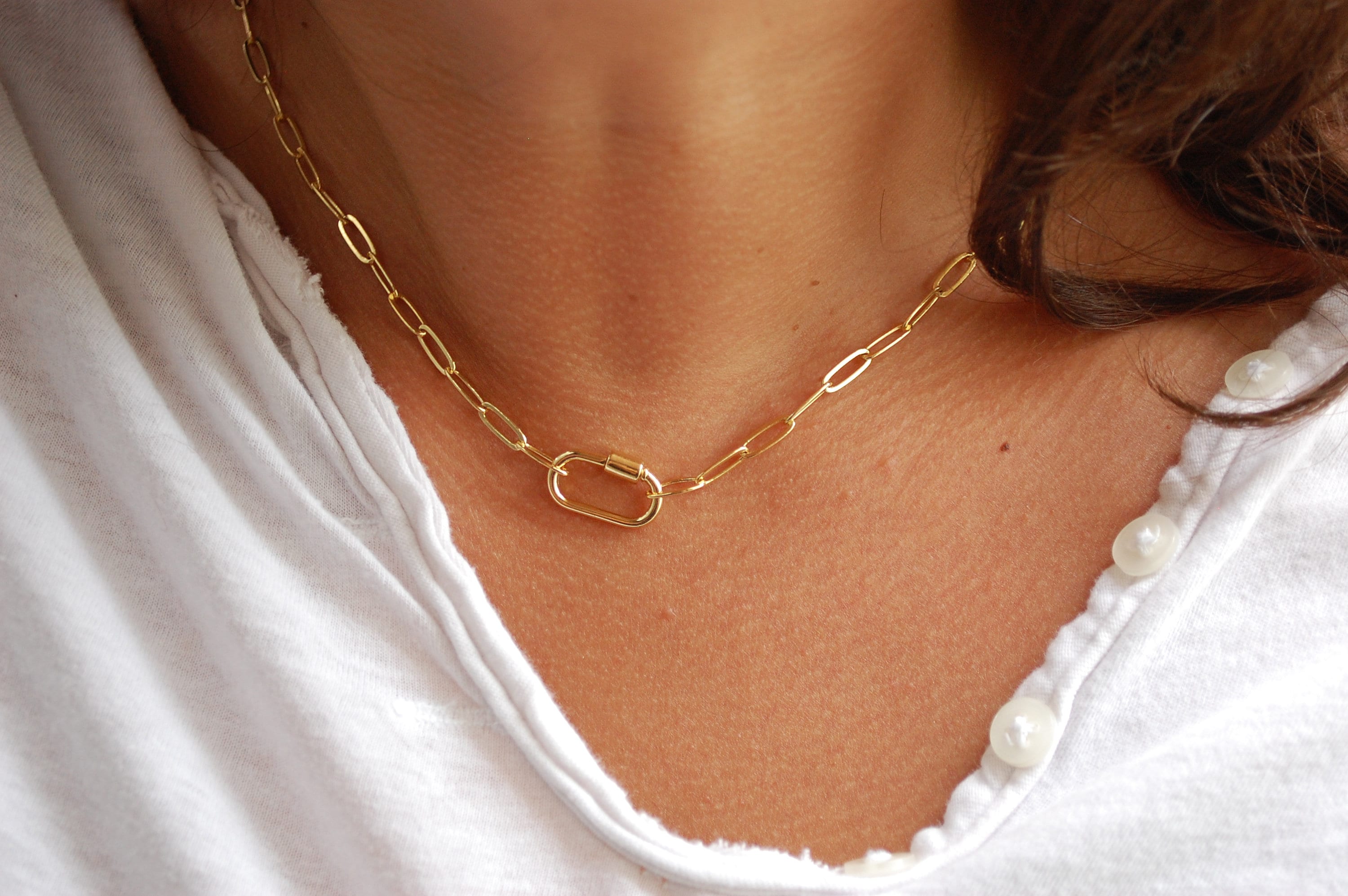 carabiner paperclip necklace