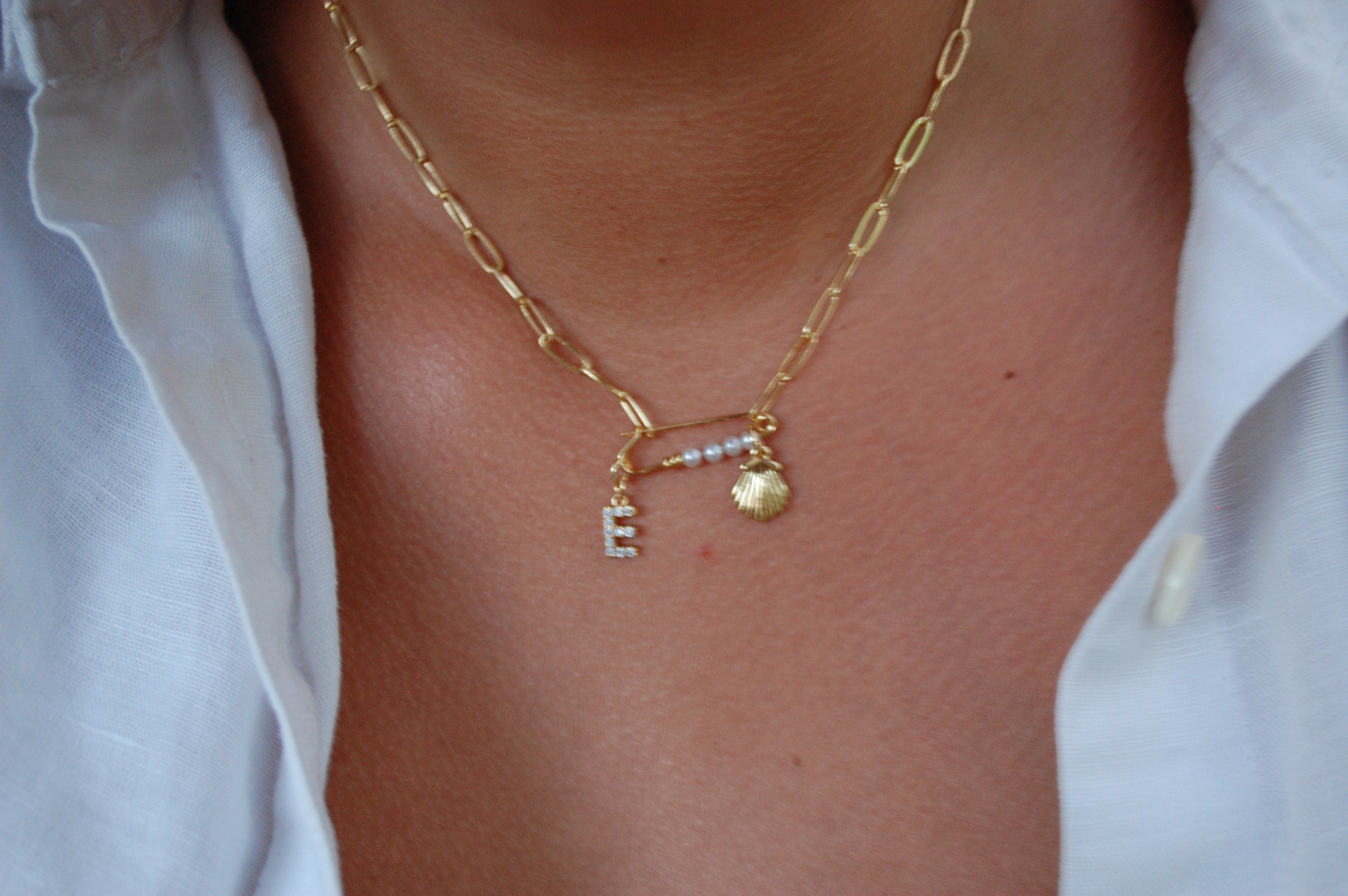 sea initials necklace