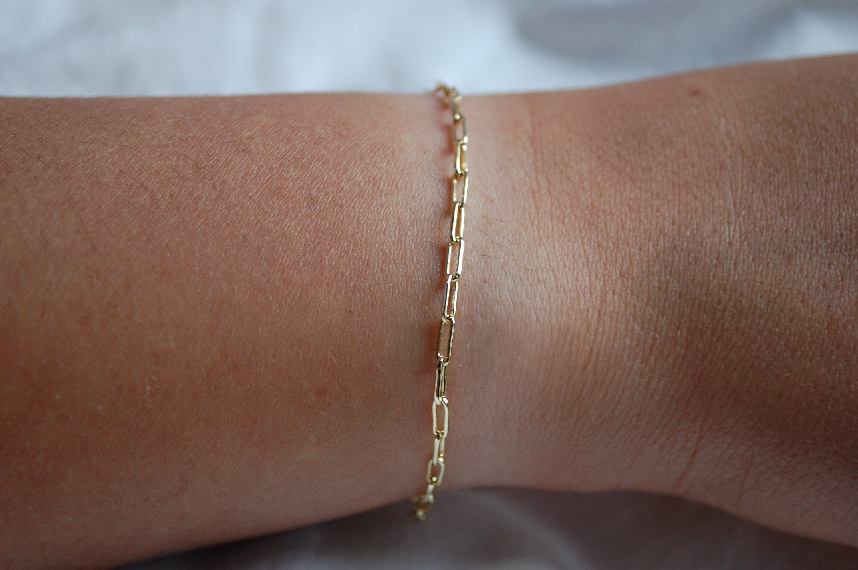 dainty paperclip bracelet