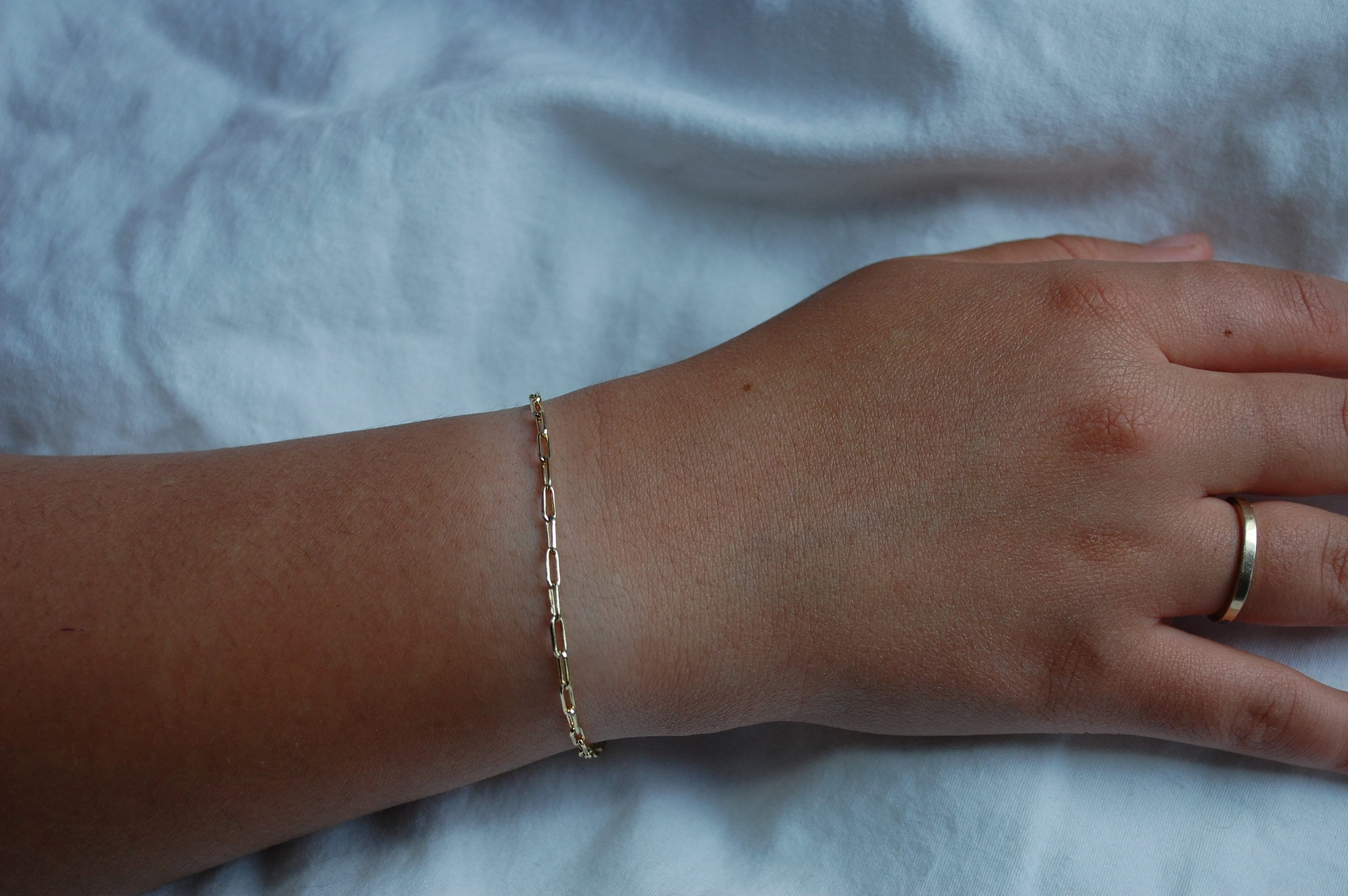 dainty paperclip bracelet